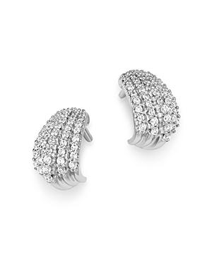 Bloomingdale's Diamond Five Row Huggie Hoop Earrings In 14k White Gold, 0.33 Ct. T.w. - 100% Exclusive