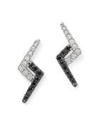 Dana Rebecca Designs 14k White Gold Aria Selene Lightning Bolt White And Black Diamond Earrings