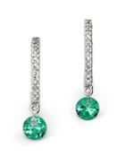 Meira T 14k White Gold Emerald And Diamond Drop Hoop Earrings