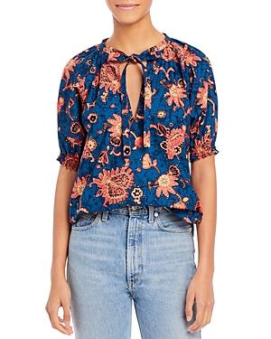 A.l.c. Ellis Printed Tie Neck Top