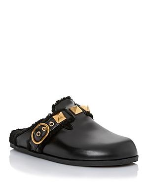Valentino Garavani Women's Roman Stud Shearling Lined Sabots