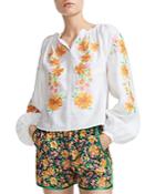 Maje Lipsy Embroidered Floral Blouse