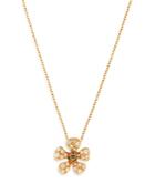 Bloomingdale's White & Brown Diamond Pave Flower Necklace In 14k Yellow Gold, 0.25 Ct. T.w. - 100% Exclusive