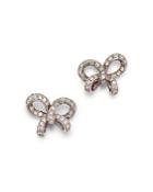 Colette Jewelry 18k White Gold Atame Diamond Bow Stud Earrings