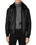 Sandro Odeon Shearling-collar Leather Jacket