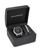 Emporio Armani Leather Strap Watch, 46mm & Bracelet Set