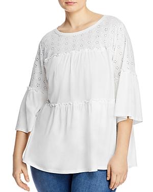 Single Thread Plus Eyelet Mixed Tiered Top
