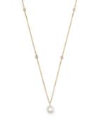 Zoe Chicco 14k Yellow Gold Cultured Freshwater Pearl & Diamond Station Necklace, 18