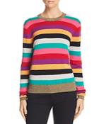 Pam & Gela Metallic-trim Rainbow-stripe Sweater