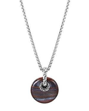 John Hardy Sterling Silver Classic Chain Tiger Iron Pendant Necklace, 22
