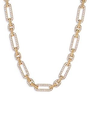 David Yurman 18k Yellow Gold Lexington Diamond Link Chain Necklace,