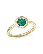Meira T 14k Yellow Gold Opal Ring With Diamonds