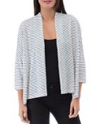 B Collection By Bobeau Luann Striped Open-front Cardigan