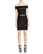 French Connection Off Shoulder Illusion Dress - 100% Bloomingdale's Exclusive