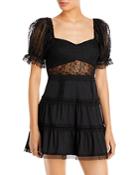 Lucy Paris Lace Puff Sleeve Sweetheart Dress