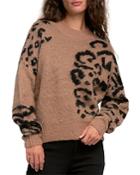 Elan Leopard Cropped Sweater