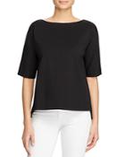 Eileen Fisher Boat Neck High Low Top