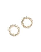 Diamond Open Circle Stud Earrings In 14k Yellow Gold, .35 Ct. T.w. - 100% Exclusive