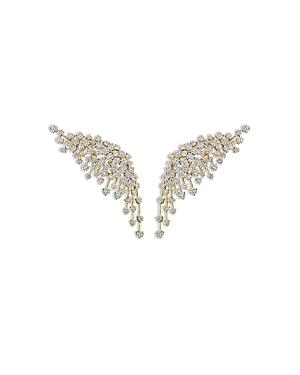 Hueb 18k Yellow Gold Luminus Diamond Wing Drop Earrings