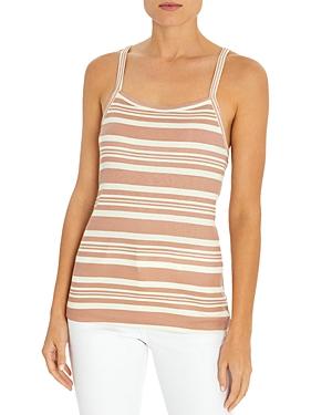 Three Dots Striped Square Neck Tank