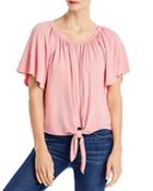 Kim & Cami Off The Shoulder Tie Front Top