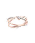 Bloomingdale's Diamond Crossover Statement Ring In 14k Rose Gold, 0.15 Ct. T.w. - 100% Exclusive