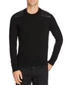 The Kooples Leather Patch Wool Sweater