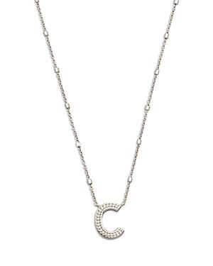 Kendra Scott Letter C Adjustable Pendant Necklace In Rhodium Plated, 19