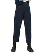 Whistles Authentic High-rise Barrel-leg Jeans In Navy