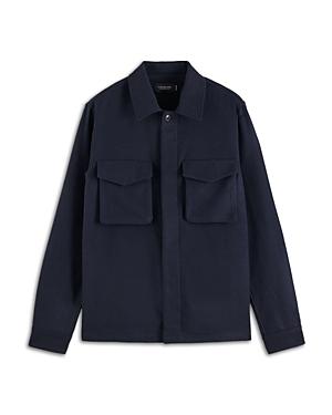 Scotch & Soda Solid Relaxed Fit Button Down Shirt Jacket