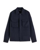 Scotch & Soda Solid Relaxed Fit Button Down Shirt Jacket