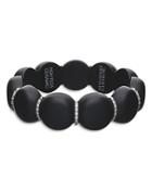 Roberto Demeglio 18k White Gold Ceramic Stretch Bracelet With Diamonds