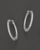 Roberto Coin 18k White Gold Diamond Inside-out Hoop Earrings
