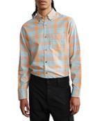 Nn07 Levon Cotton Stretch Check Regular Fit Button Down Shirt