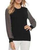 Dkny Striped-sleeve Sweater