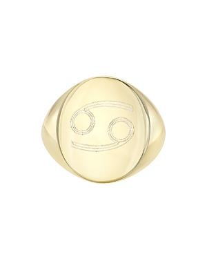 Zoe Lev 14k Gold Large Zodiac Signet Ring