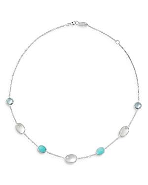Ippolita Sterling Silver Rock Candy Blue Topaz, Amazonite & Mother-of-pearl Station Necklace, 18
