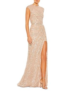 Mac Duggal Sequined Illusion Mermaid Gown