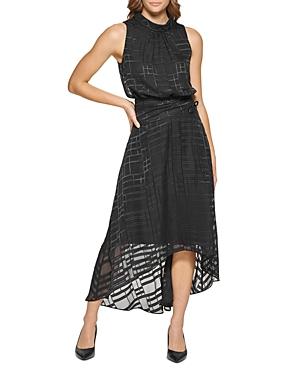 Karl Lagerfeld Paris Plaid Chiffon High/low Dress