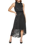 Karl Lagerfeld Paris Plaid Chiffon High/low Dress