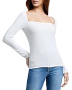 L'agence Astrid Long Sleeve Square Neck Top