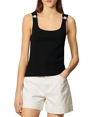 Sandro Arsene Contrast Trim Tank Top