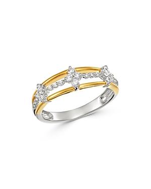 Bloomingdale's Cluster Diamond Multi-row Band In 14k Yellow & White Gold, 0.20 Ct. T.w. - 100% Exclusive