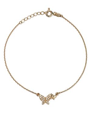 Moon & Meadow 14k Yellow Gold Diamond Butterfly Chain Bracelet - 100% Exclusive