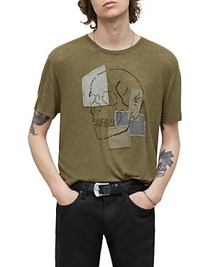 John Varvatos Short Sleeve Crewneck Patched Skull Tee