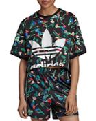 Adidas Floral Trefoil Cropped Tee