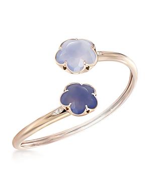 Pasquale Bruni 18k Rose Gold Chalcedony And Diamond Floral Bangle