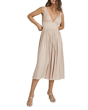 Reiss Saffy Pleated Midi Cocktail Dress
