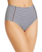 Jonathan Simkhai Azure Stripe High-waist Bikini Bottom