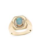 Bloomingdale's Opal & Diamond Band In 14k Yellow Gold - 100% Exclusive